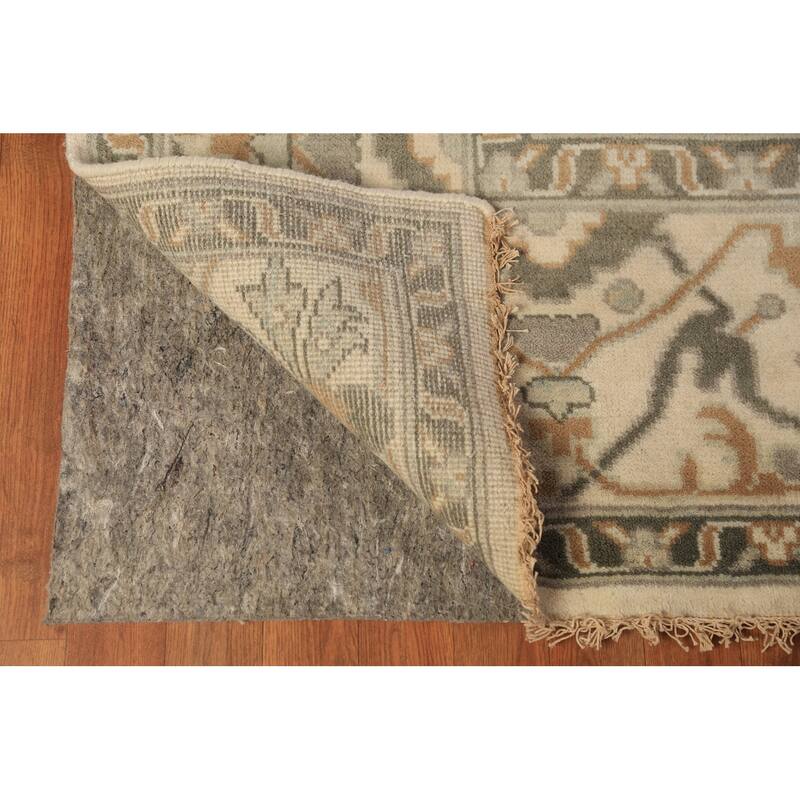 Earth Tone Large Oushak Indian Rug Handmade Wool Carpet - 9'0"x 18'1"