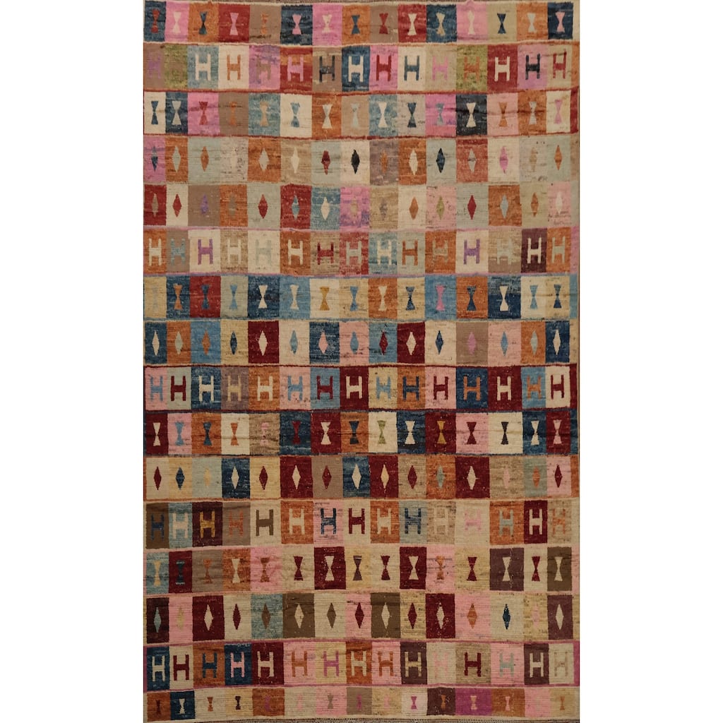 Hand Knotted Oriental 100% Wool Carpet Modern All-Over Multi-Colored Moroccan Area Rug - 17' 5'' X 12' 4''