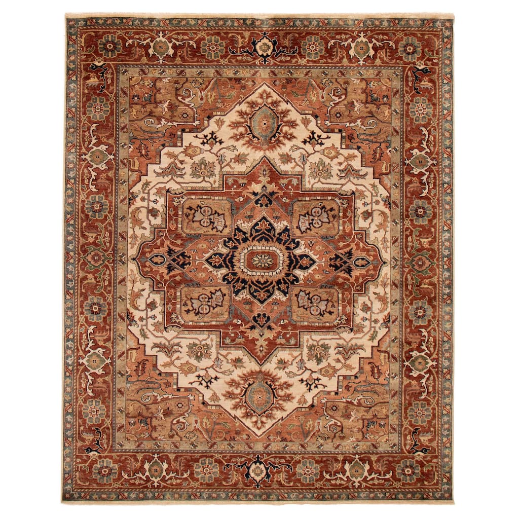 ECARPETGALLERY Hand-knotted Jules Sultane Ivory Wool Rug - 8'0 x 10'0