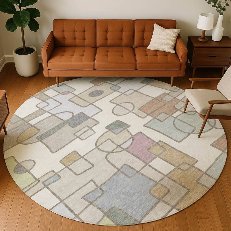 Machine Washable Indoor/ Outdoor Contemporary Prenner Chantille Rug