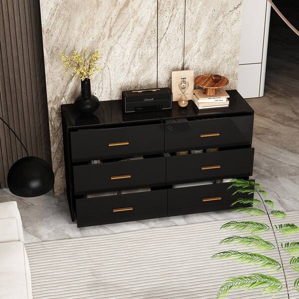 double dresser Imperio by Romina Furniture | 100% Solid Wood Tested for over 350 VOCs and 10 63"W 8 Drawer Double Dresser