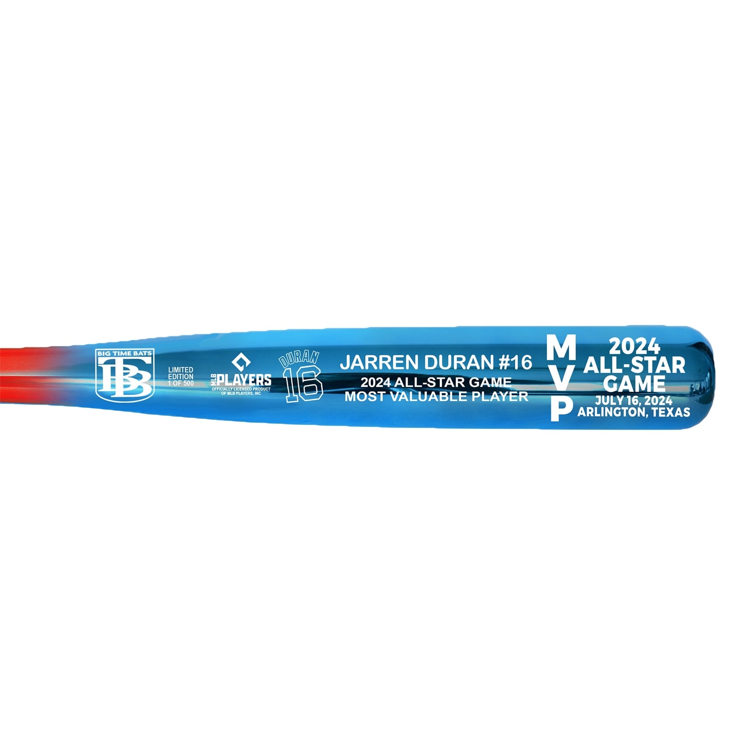Jarren Duran 2024 MLB All-Star Game MVP Chrome Splash Bat - Multi