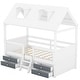 preview thumbnail 6 of 38, Merax House Bed with Roof and 4 drawers