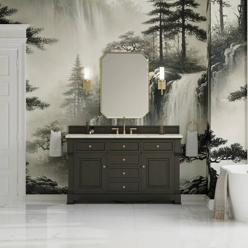 Brookfield 60" Single Vanity, Black Onyx w/FreePower Wireless Charger