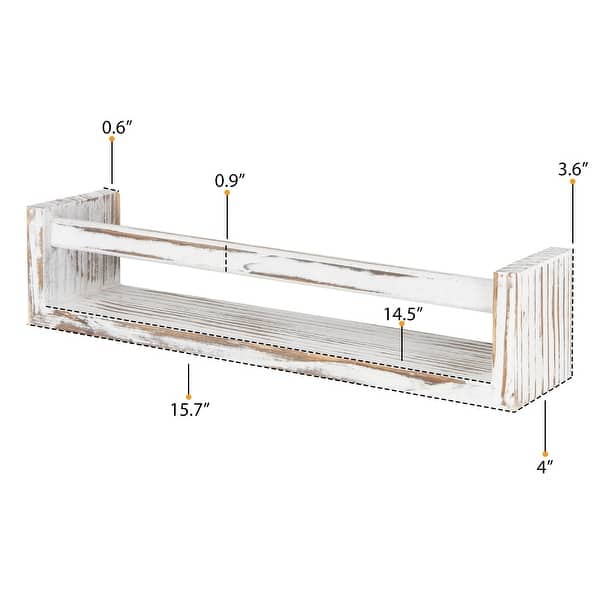 dimension image slide 4 of 5, Wallniture Utah Wood Wall Shelves for Book and Toy Storage (Set of 4)
