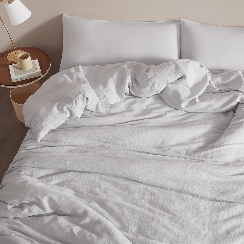 Dark Sky Reserve® - Bamboo Linen Oversized Duvet Cover - Portugal Made - Glacier Gray