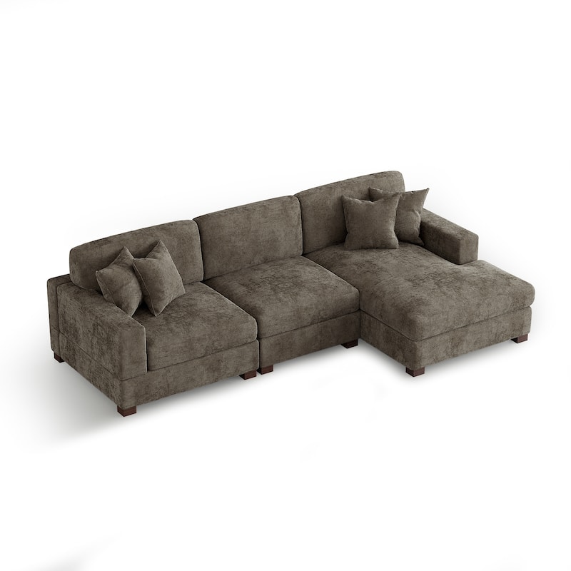 Oversized Modern Chenille Modular Sectional Sofa with Chaise