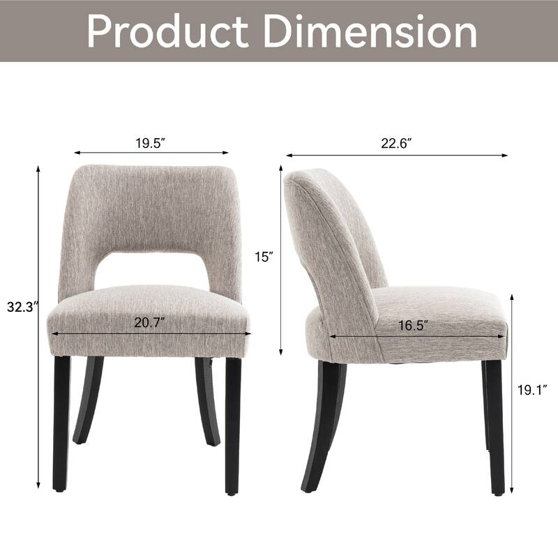 Set of 2/4/6 Modern Fabric Upholstered Dining Room Chair Kitchen Chairs with Wood legs