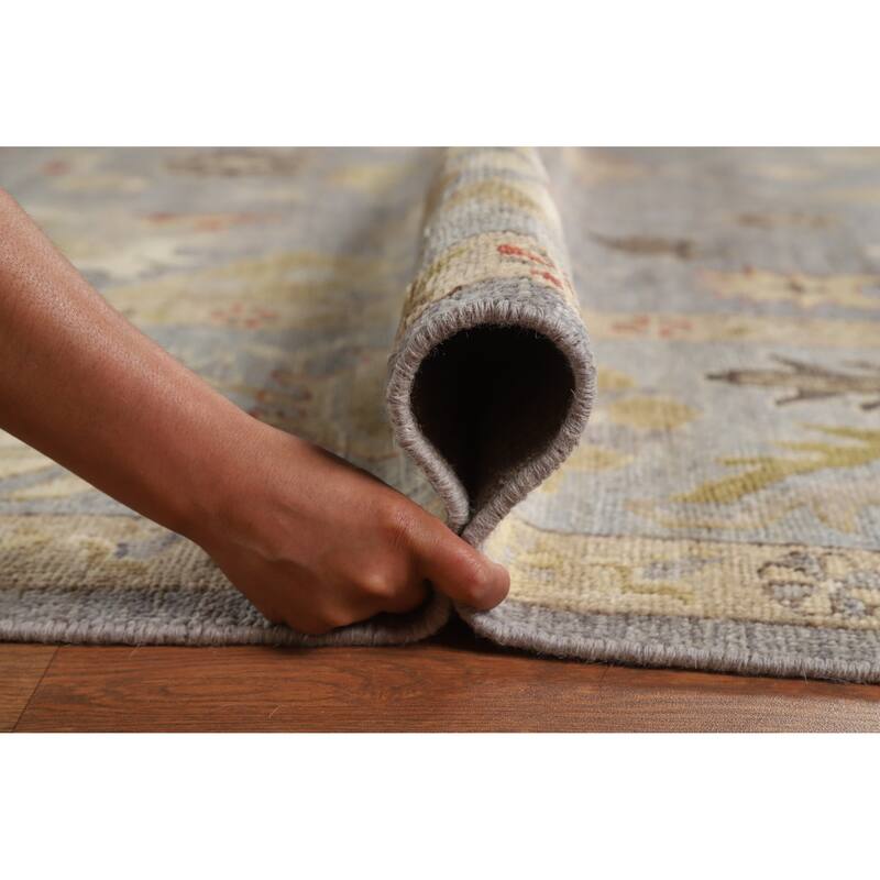 Hand Knotted Oriental 100% Wool Carpet Transitional All-Over Greys & Charcoal Oushak Area Rug - 10' 5'' X 8' 3''