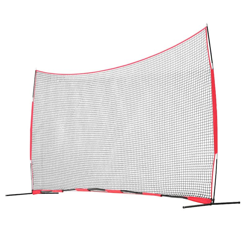 20 x 10 Feet Portable Ball Sports Barrier Protecting Netting with Carry Bag and Steel Pipe Base