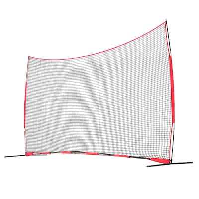 20 x 10 Feet Portable Ball Sports Barrier Protecting Netting with Carry Bag and Steel Pipe Base