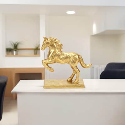 Balik Golden Cast Iron Rearing Horse