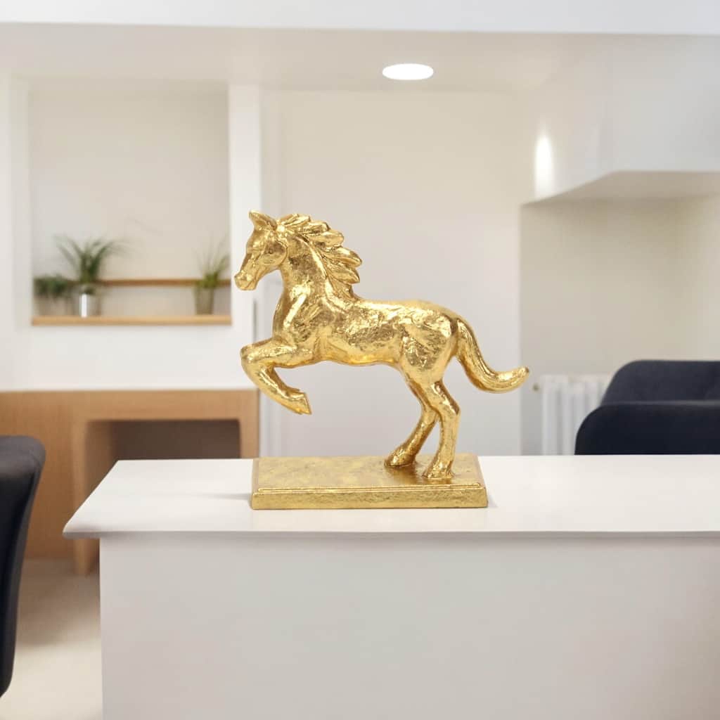 Balik Golden Cast Iron Rearing Horse