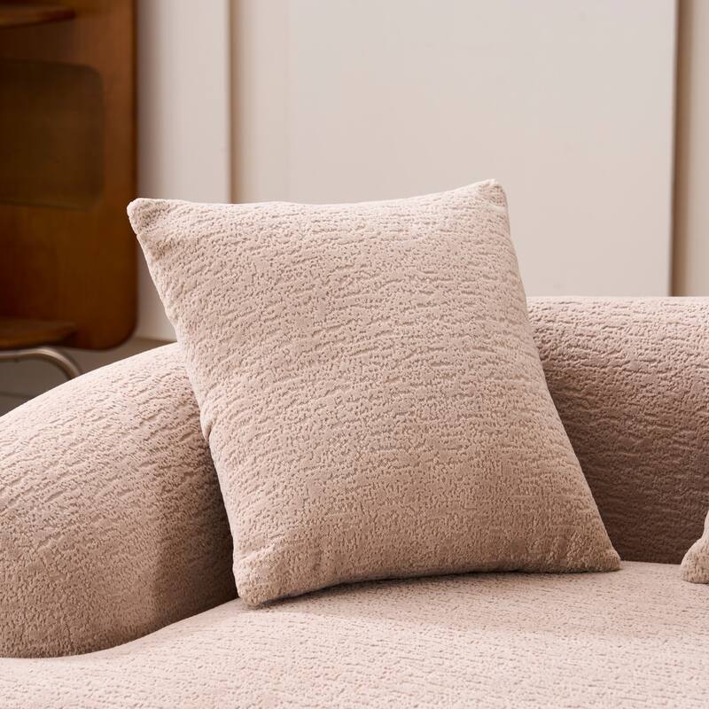 Curved Loveseat Full Compression Sponge 30D Sofa Chenille No-Assembly