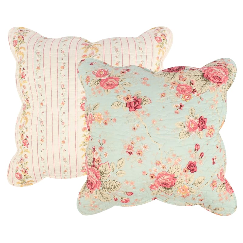 Greenland Home Fashions Antique Rose All-Cotton Reversible Quilt Set