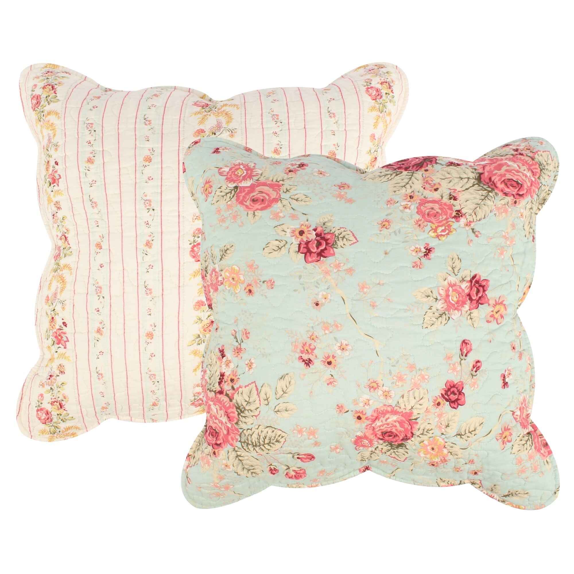Greenland Home Fashions Antique Rose Shabby Chic Decorative Pillow Set Set of 2 Pillows On Sale Bed Bath Beyond 28127929