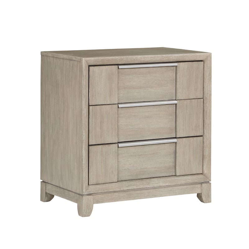 Merlot 3-Drawers Nightstand - Light Gray