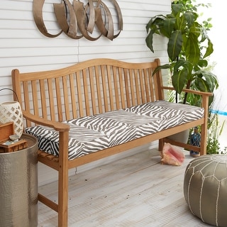 Sunbrella Grey Zebra Indoor/Outdoor Bench Cushion, Corded