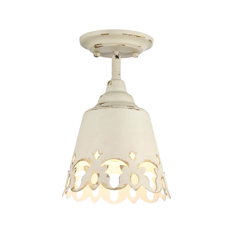 Wry Lighting Eloise 1-light Semi-Flush Mount in Antique Ivory - Antique Ivory - 1-Light Semi-Flush