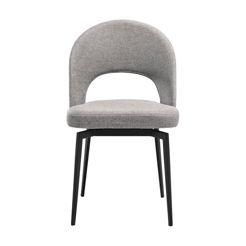 Lucia Brown or Grey Upholstered Swivel Dining Chairs - Set of 2