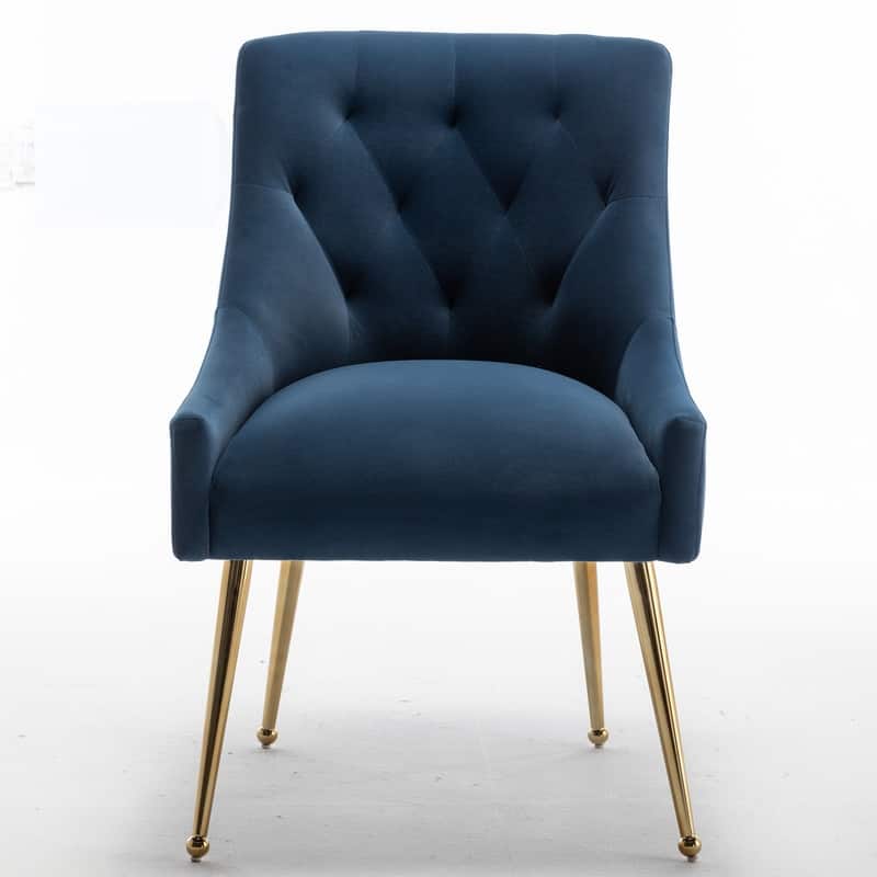 Modern Glam Velvet Dining Chair Set of 8 for Dining Room, Tufted Vanity Chair for Living Room (no table)