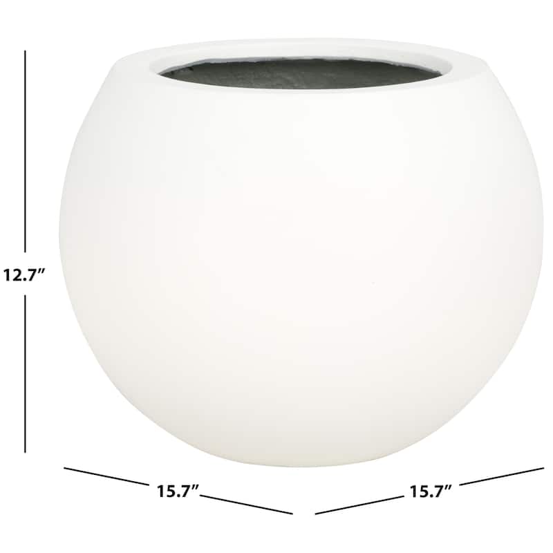 SAFAVIEH Outdoor Joslyn Black Planter - 16"W x 16"D x 13"H