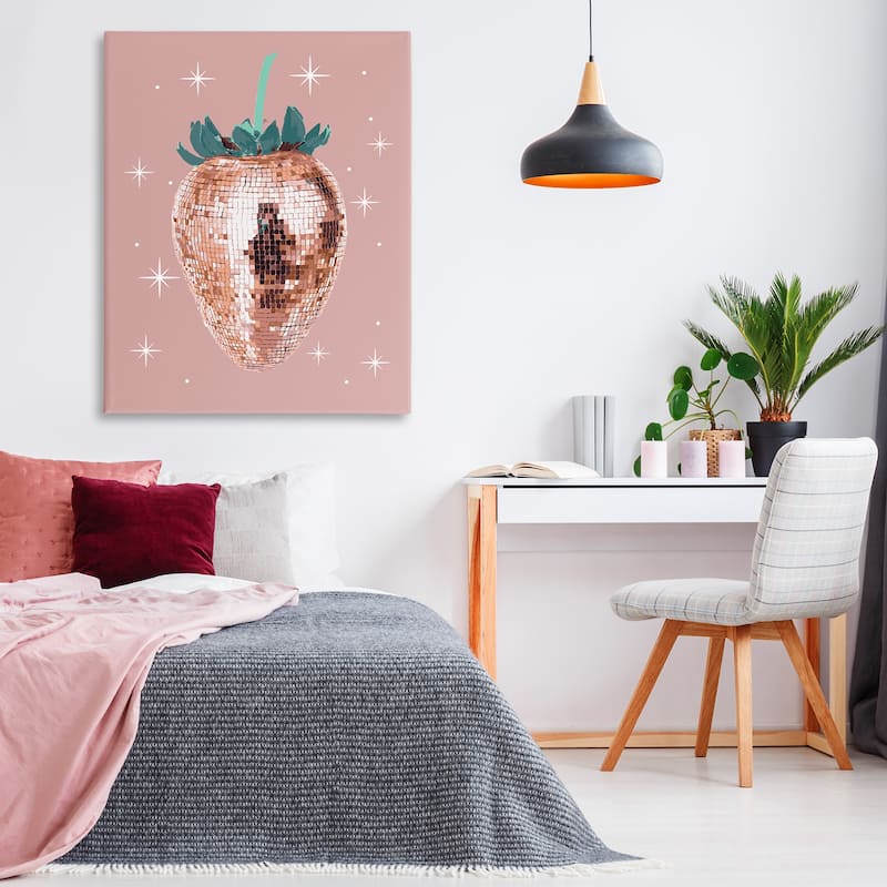 Stupell Luminous Glam Strawberry Canvas Wall Art Design By Lil' Rue