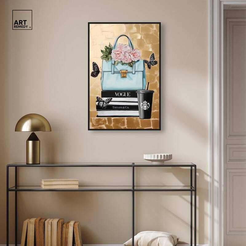 Golden Era of Glam Books Canvas by Art Remedy