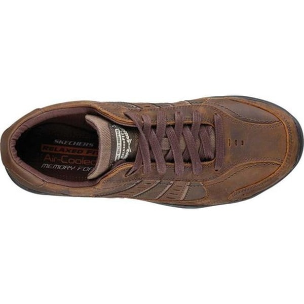 skechers mens brown leather trainers