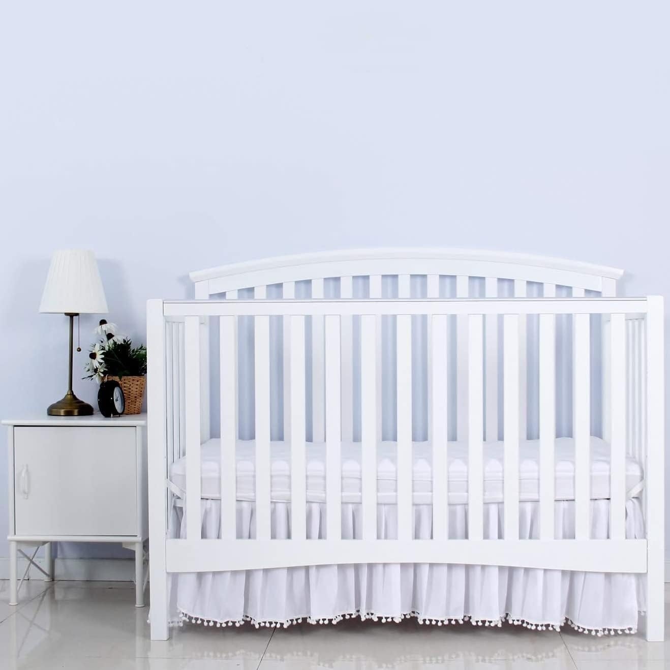 White crib skirt with tassels online