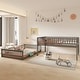preview thumbnail 12 of 16, 2 In 1 Full XL over Queen Bunk Bed with Ladder and Guardrails for Home