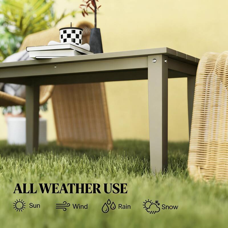 GDFStudio - Elias Modern Patio Rectangle Coffee Table for Relaxed Outdoor Living(Only table)