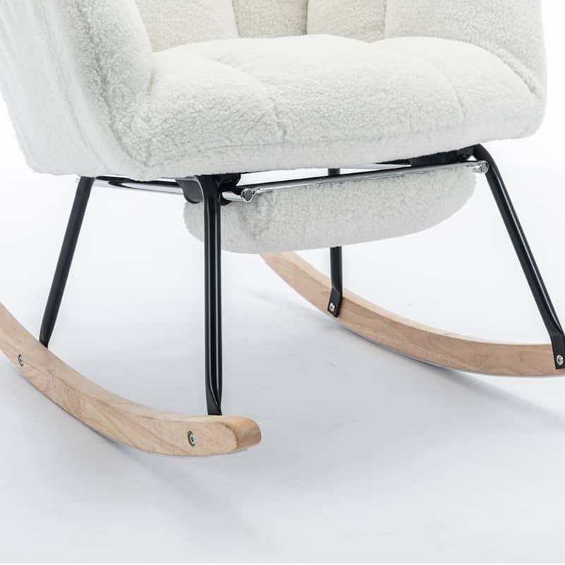 Fabric Rocking Chair With Adjustable Footrest