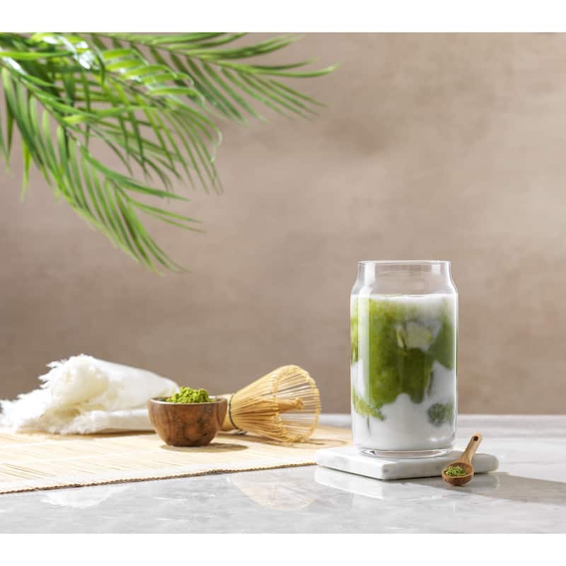 JoyJolt Classic Can Shaped Tumbler Highball Drinking Glass Cups - 17 oz - Set of 6 - 17 oz.