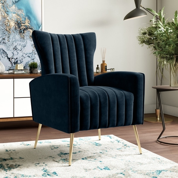 Gracewood Hollow Myrin Channel-Tufted Upholstered Arm Chair. Opens flyout.