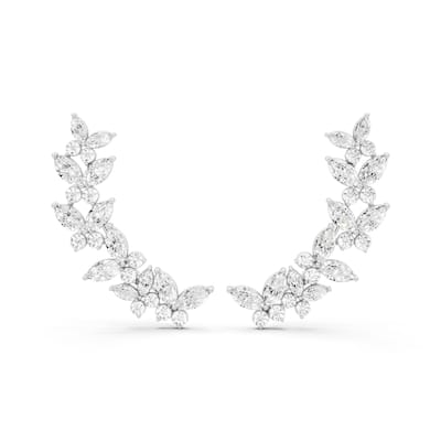 Auriya 14k Gold 3 3/4ctw Lab Grown Diamond Climber Earrings (E-F VS)