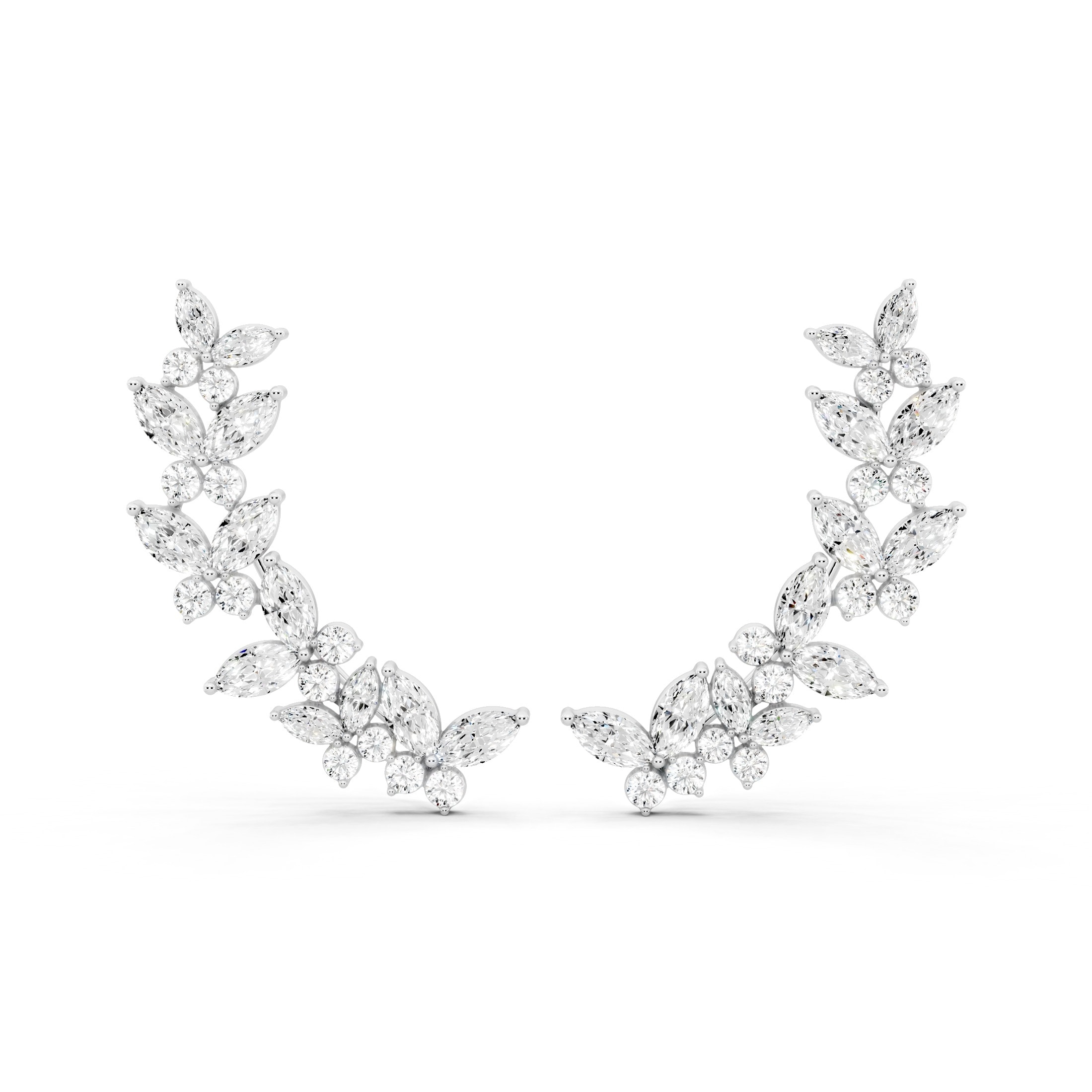 Auriya 14k Gold 3 3/4ctw Lab Grown Diamond Climber Earrings (E-F VS)