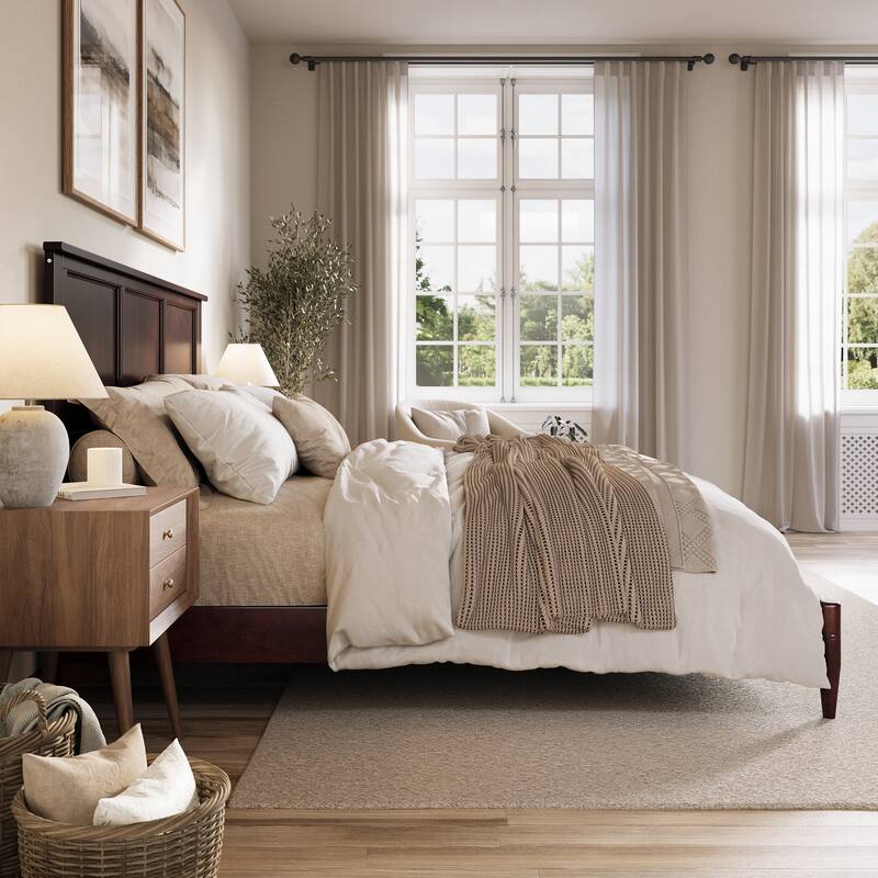 Charlotte Solid Wood Low Profile Platform Bed