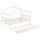 preview thumbnail 25 of 110, Creativity House Bed Twin/ Full Size Frame with Trundle for Boys Girls, Wood Platform Bed with Roof No Box Spring Needed