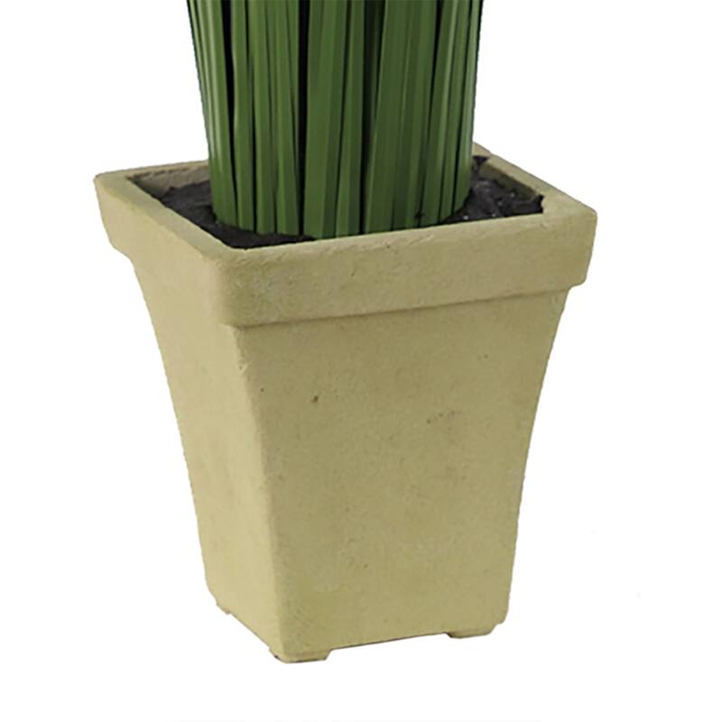 Decorative Polyester Real Like Grass with Ornamental Pot, Green