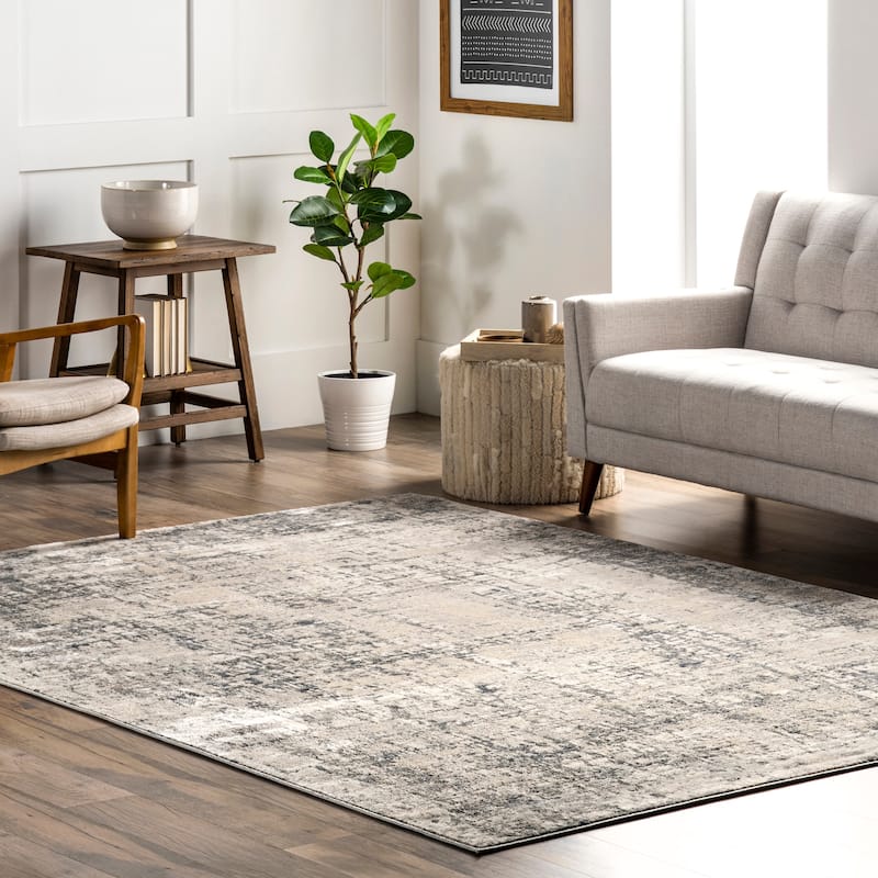 Nuloom Aly Modern Abstract Area Rug - 4' x 6' - Beige - Rectangle