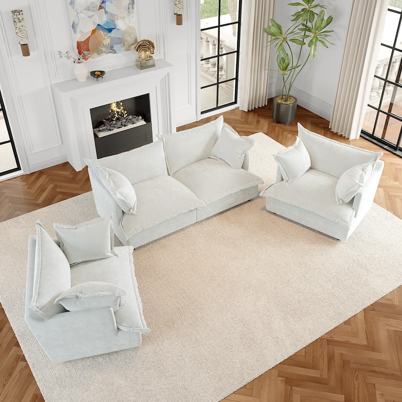 Cloud Chenille Upholstered Modular Sectional Sofa