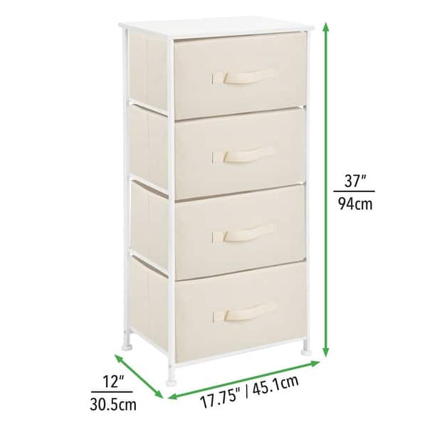 mDesign Vertical Dresser Storage Tower with 4 Drawers Bed Bath