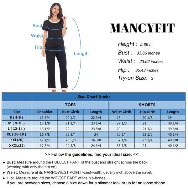 Mancyfit Womens Pajama Sets Short Sleeve Tops With Pants Pjs Set Soft Sleepwear Black Xxx Large Xxx Large Us 22 On Sale Overstock 31694672