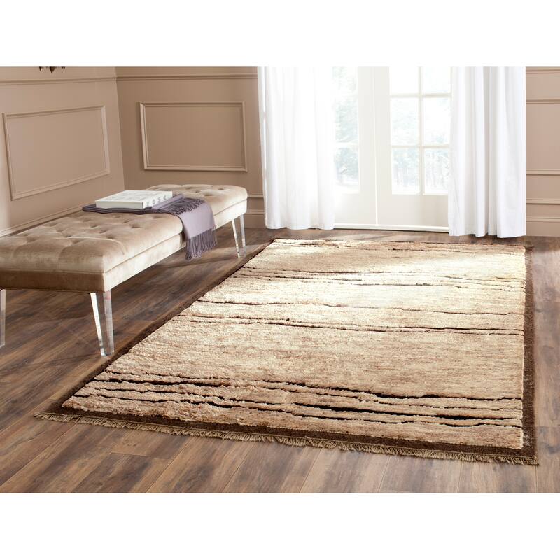 SAFAVIEH Hand-knotted Tangier Maklena Modern Wool Rug - 8' x 10' - Brown/Multi