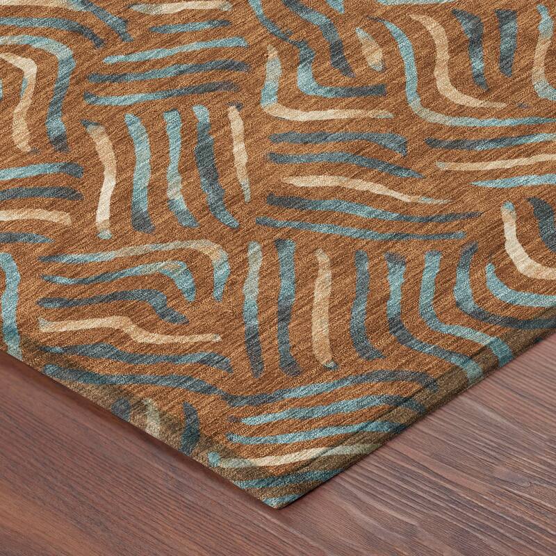 Machine Washable Indoor/ Outdoor Modern Jamie Chantille Rug