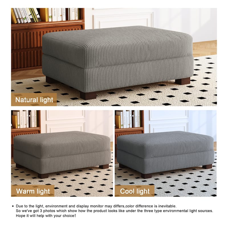 Sofa Corduroy Ottoman with Soild Wood