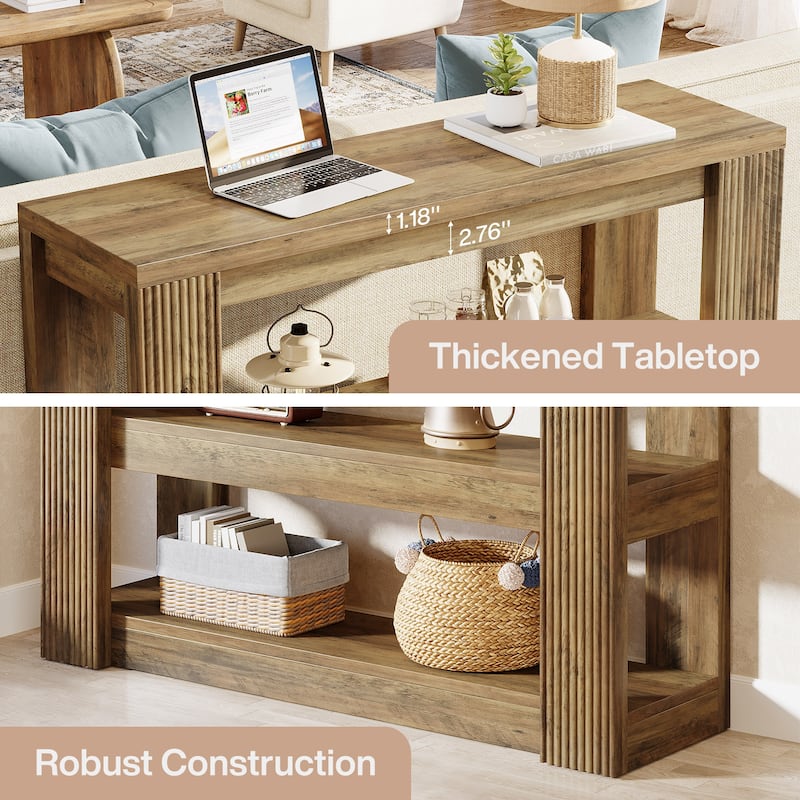 41.34-Inch Console Table with Storage Shelves - 41.34" L x 11.81" W x 31.5" H