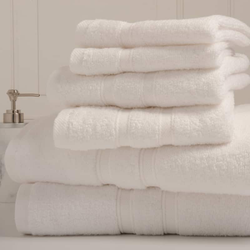 Bibb Home 6-Piece Zero Twist Cotton Towel Set - N/A