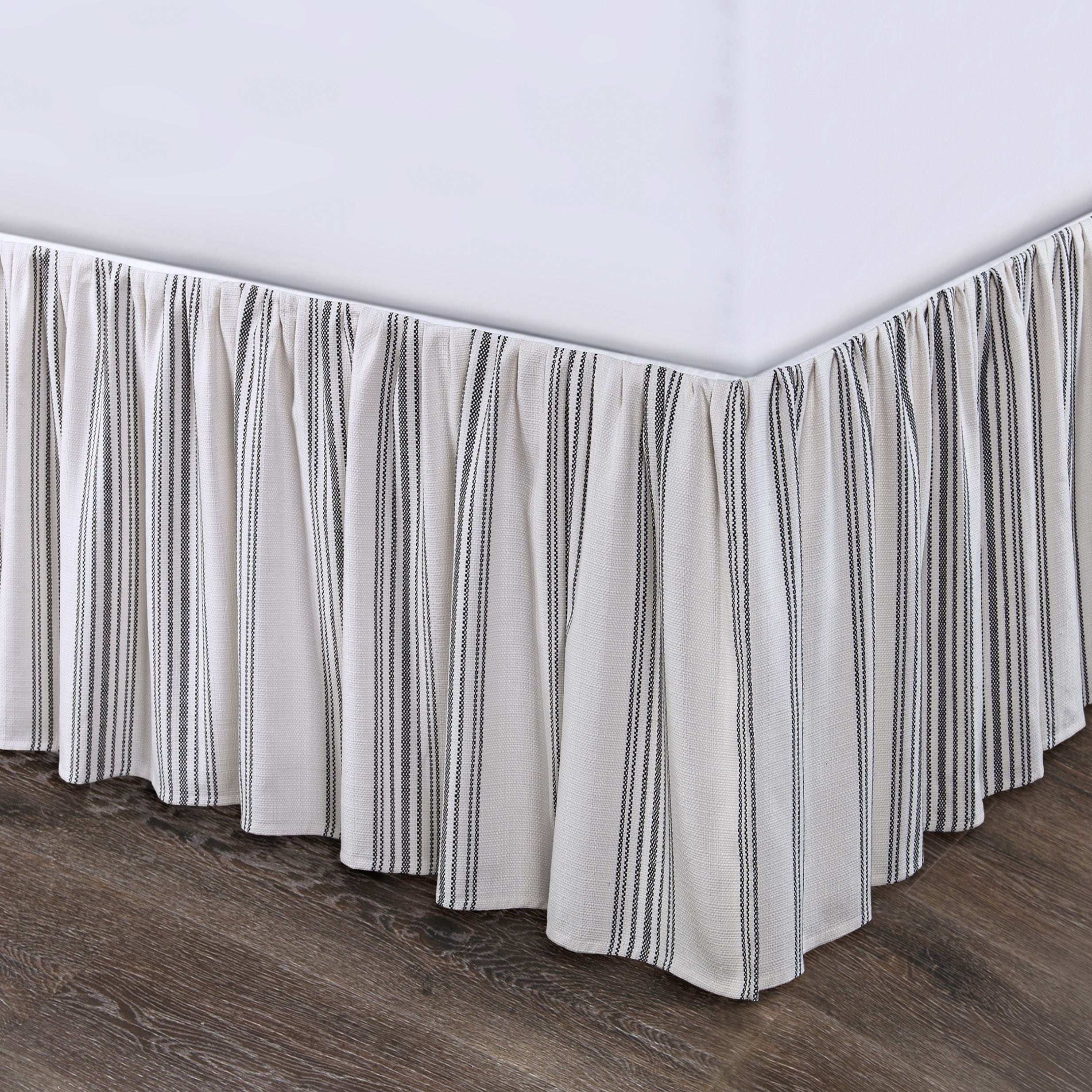 HiEnd Accents Prescott Stripe Ruffled Bed Skirt